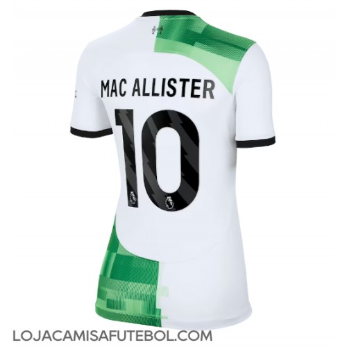 Camisa de Futebol Liverpool Alexis Mac Allister #10 Equipamento Secundário Mulheres 2023-24 Manga Curta